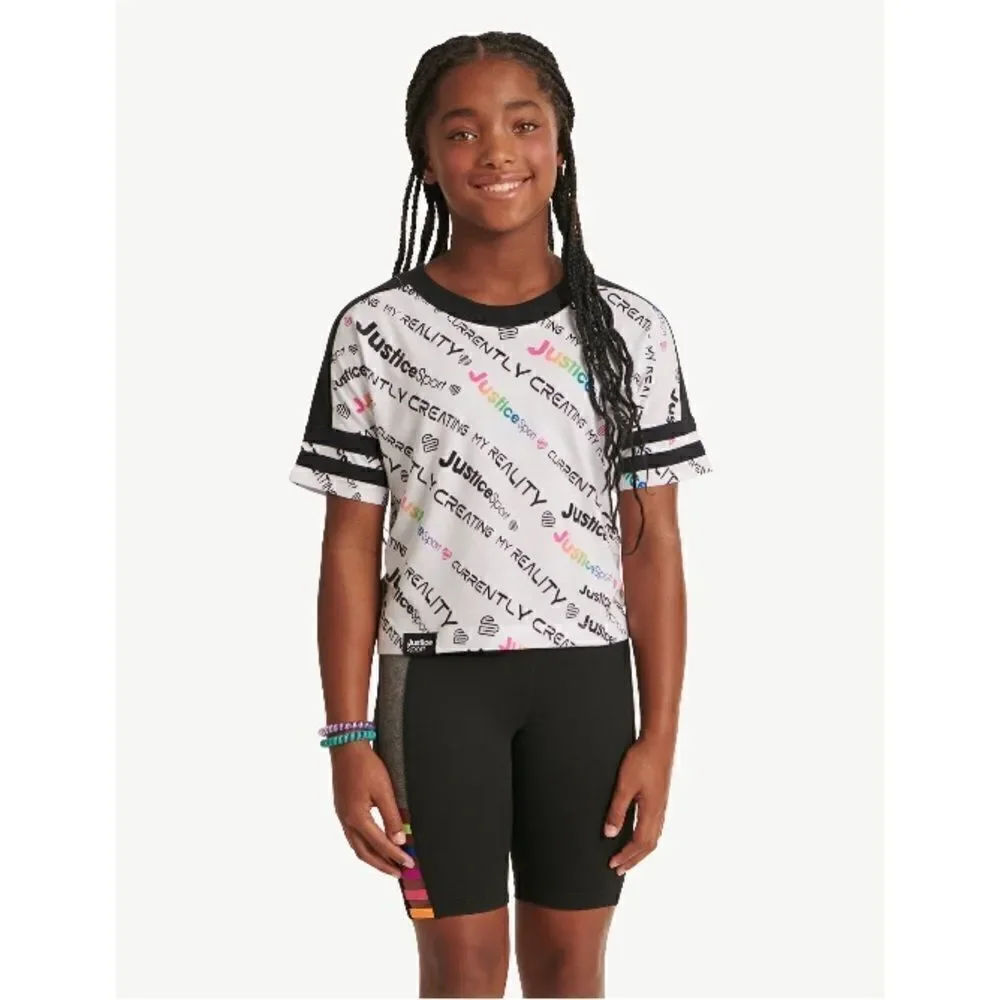 JUSTICE Girls J-Sport Blocked T-Shirts 2-Pack Size XL (16/18)